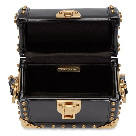 prada black patent box bag|Prada Re.